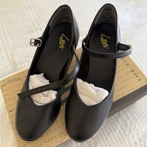 Black Tap Shoes For Girls, Size 3 M